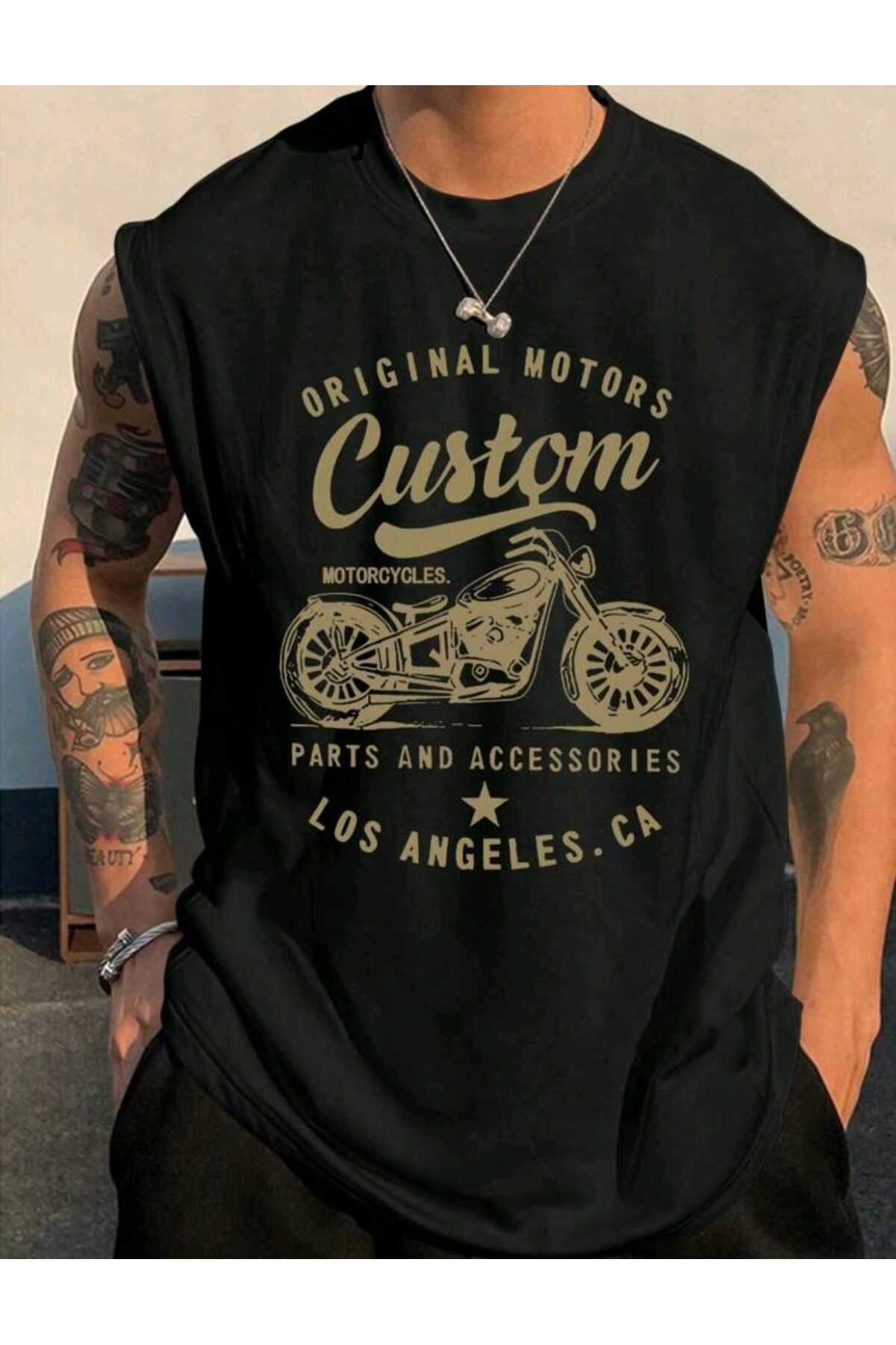 MOTORS CUSTOM Sıfır Kol Tişört T-shirt