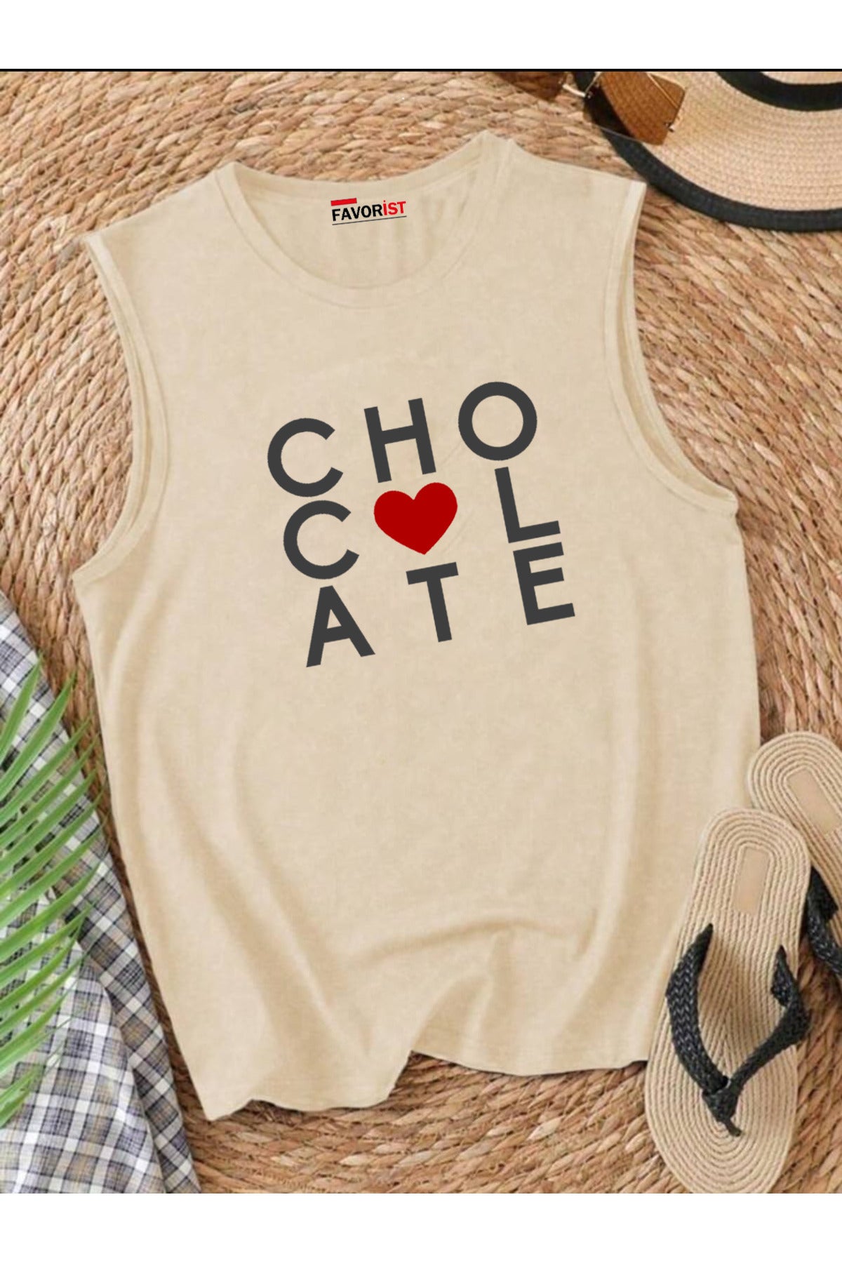 CHOCOLATE Omuzu Açık MİX Kadın Pamuklu Kolsuz Yazlık T-shirt Atlet