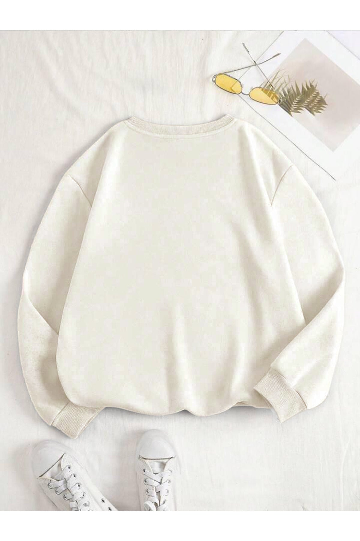 Sweatshirt Sunshine Baskılı Bisiklet Yaka