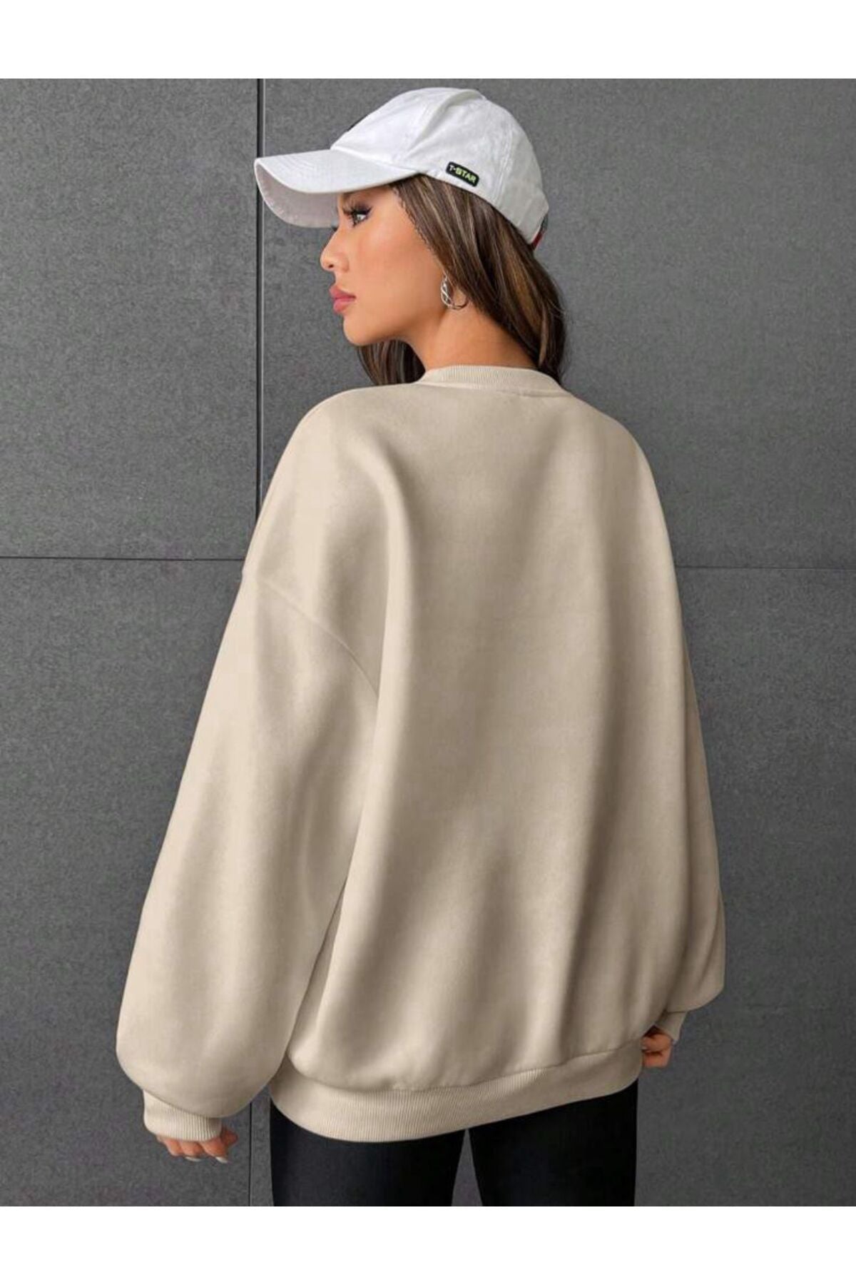 IT'S OKEY NOT TO BE PERFECT Baskılı Bisiklet Yaka Oversize Sweatshirt