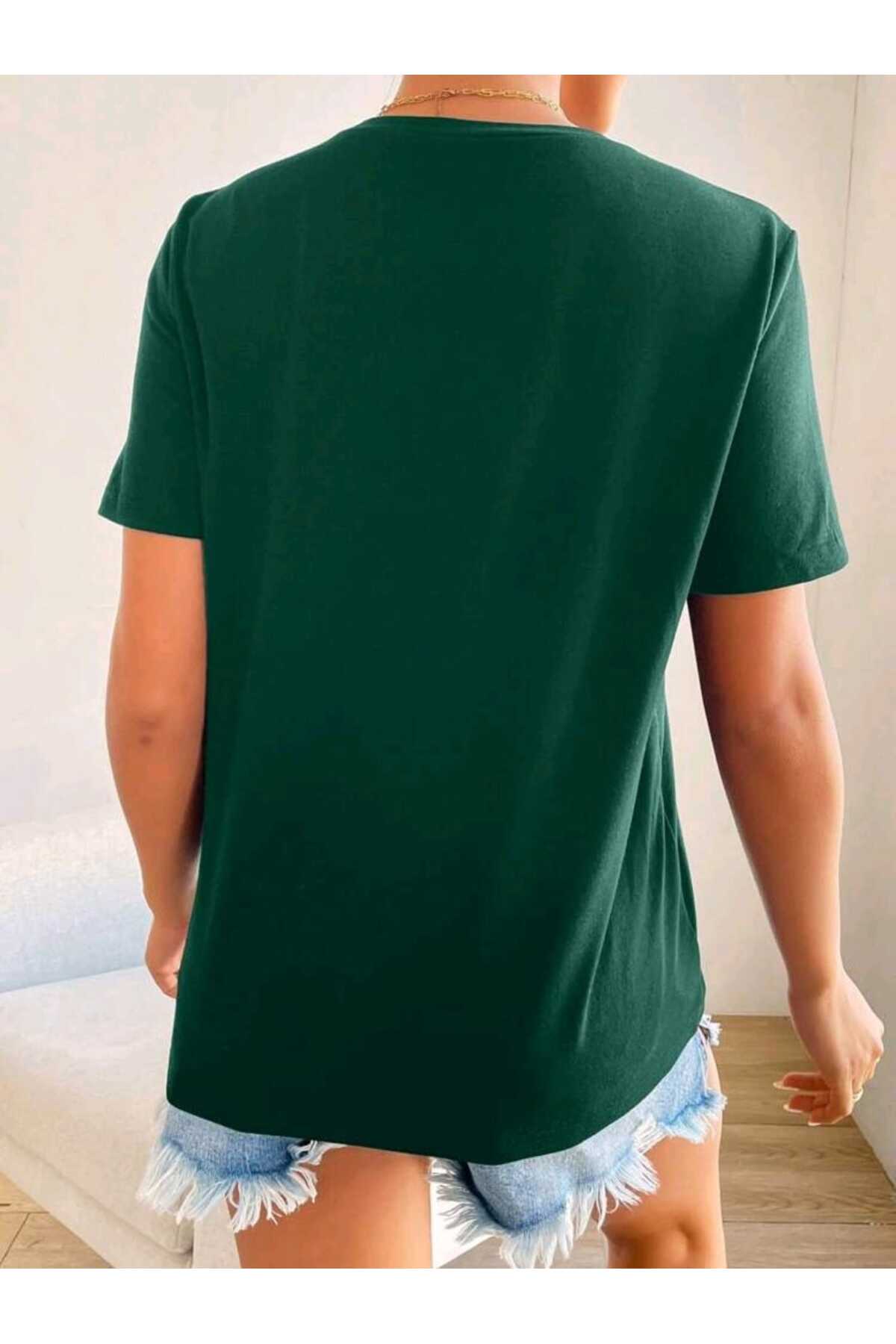 Kalp Baskılı Kadın Tshirt