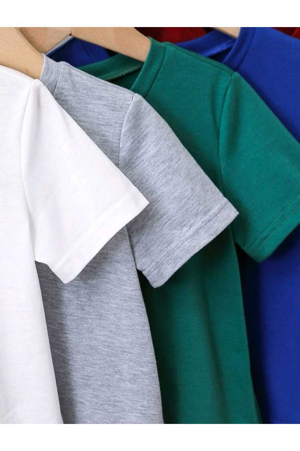 Çoklu Paketler Çocuk Bisiklet Yaka Pamuklu Yazlık T-shirt