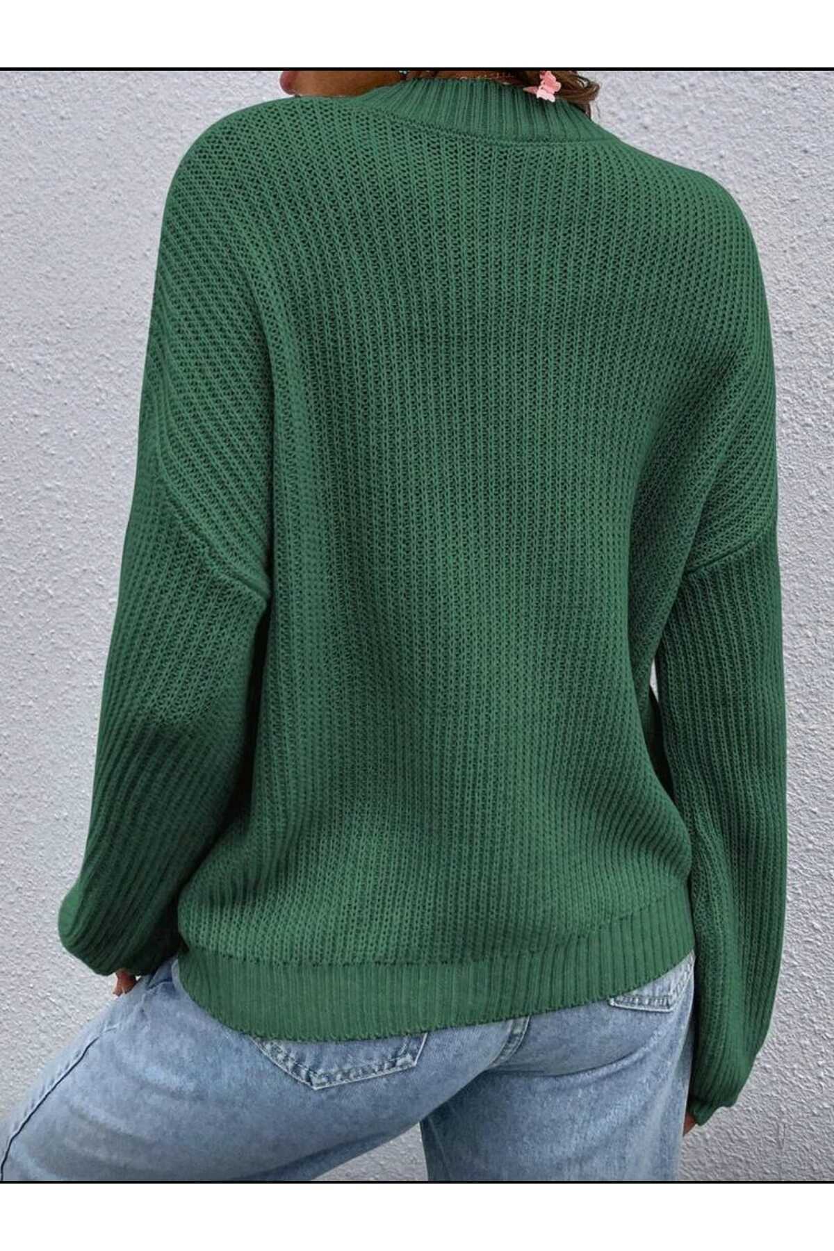 TRİKO Örme Oversize Bisiklet Yaka Kazak Yeni BTK