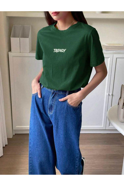 TRENDY Baskılı Oversize Geniş Kalıp Pamuklu T-shirt Unisex