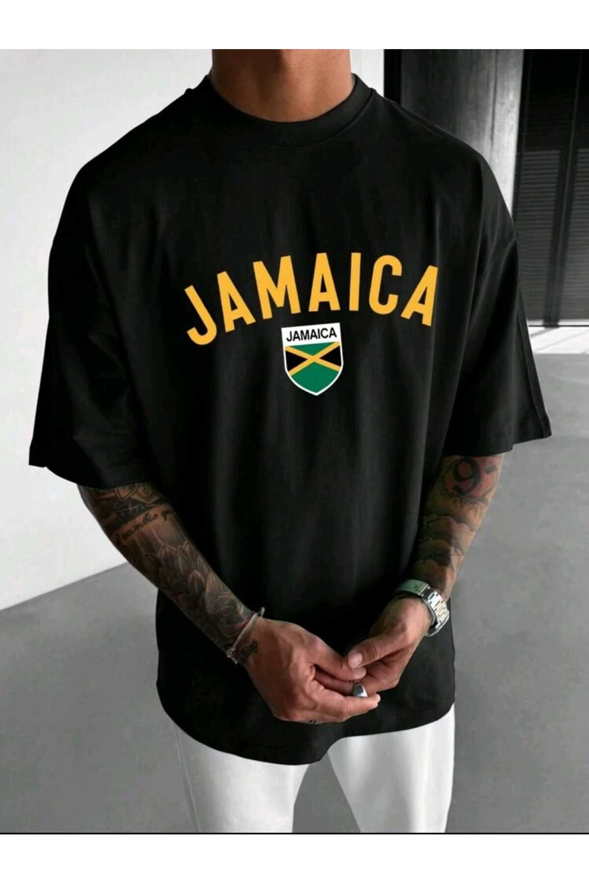 JAMAICA Baskılı Erkek Yazlık T-shirt