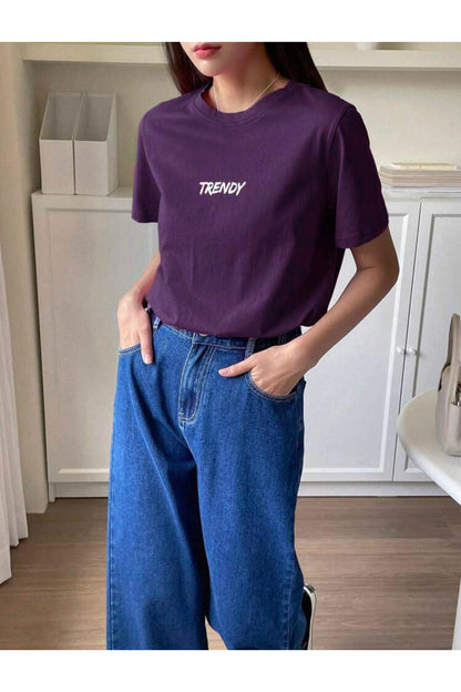 TRENDY Baskılı Oversize Geniş Kalıp Pamuklu T-shirt Unisex