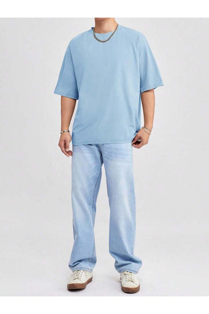 Erkek Giyim Rahat Kesim  Pamuklu Kısa Kol (Oversize) Tshirt