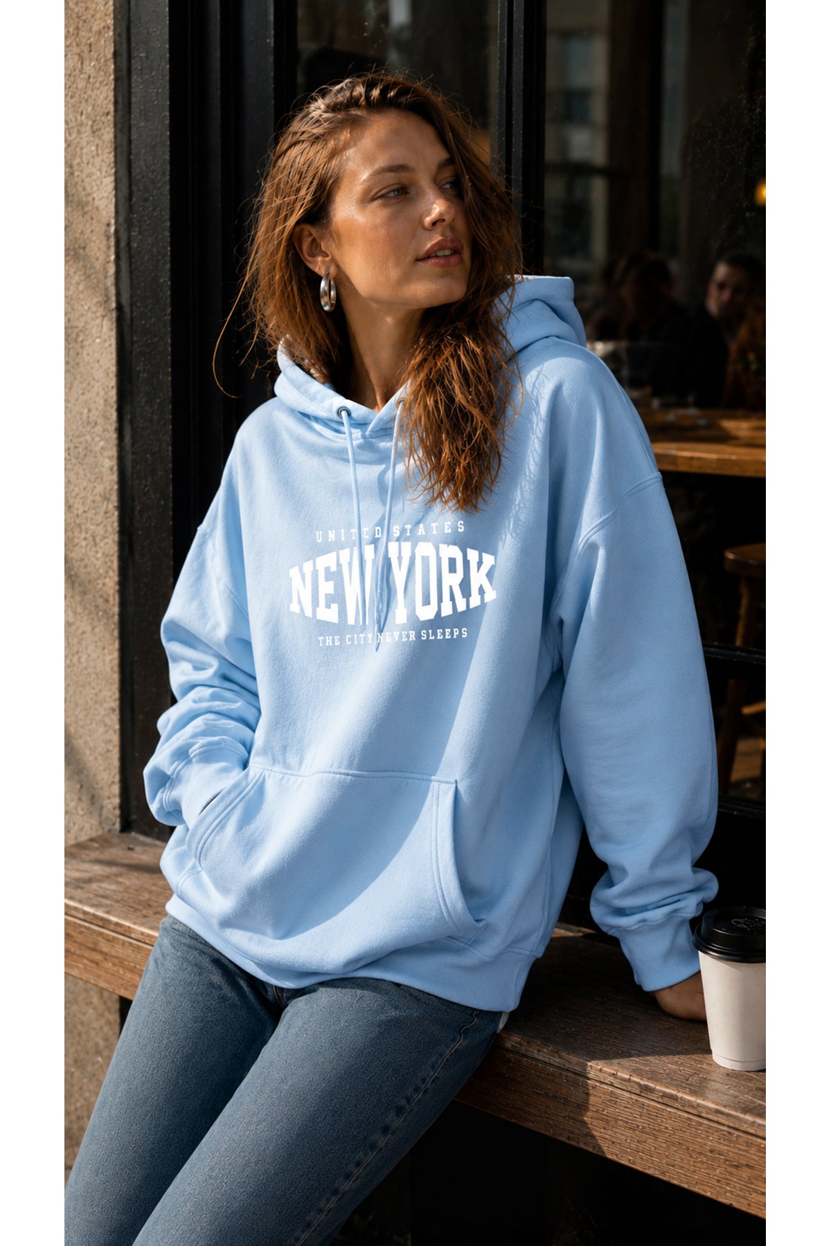 NEW YORK The City Never Sleeps (Kapşonlu 3 İplik Sweatshirt) Unisex
