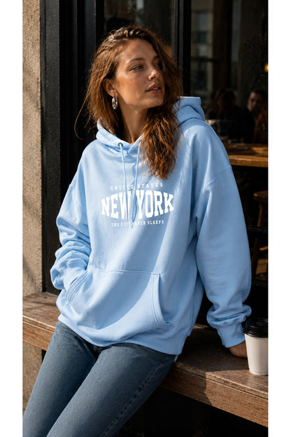 NEW YORK The City Never Sleeps (Kapşonlu 3 İplik Sweatshirt) Unisex