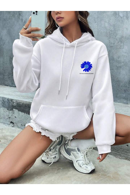 PEACE Paptya Baskılı Oversize Kapşonlu Sweatshirt
