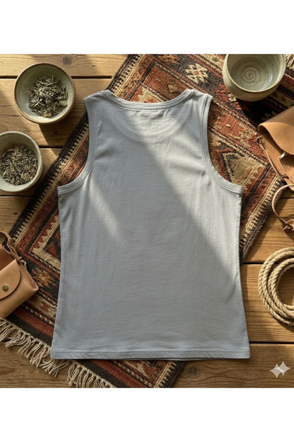 Etnik Desen Baskılı Kadın Omuzu Açık Kolsuz Askılı Tshirt