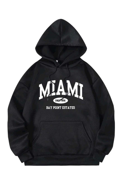 Miami Baskılı Oversize Spor Sweatshirt