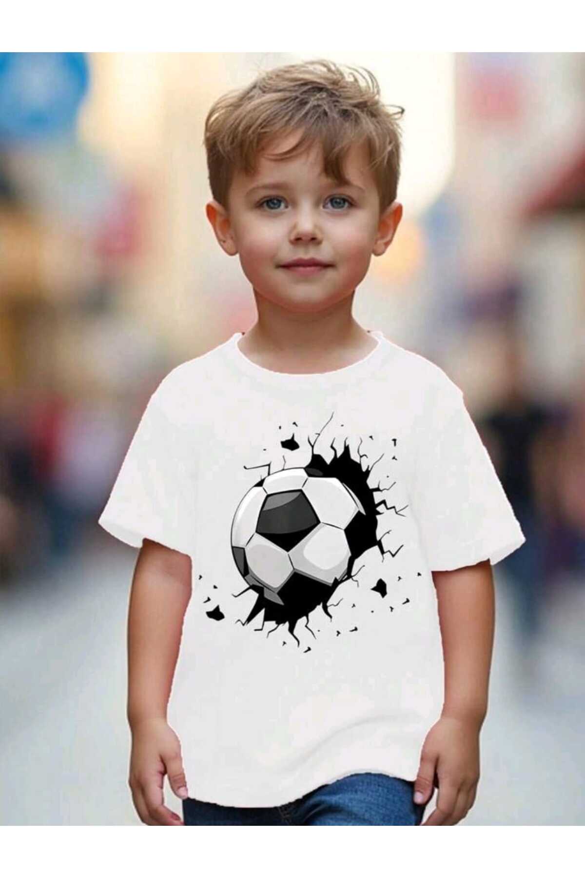 Futbol Topu Baskılı Çocuk Tshirt