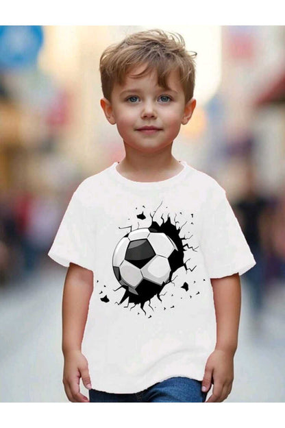 Futbol Topu Baskılı Çocuk Tshirt
