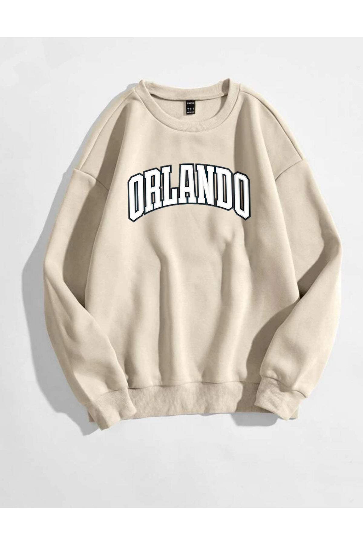 ORLANDO Baskılı Bisiklet Yaka Unisex Sweatshirt