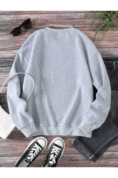 Miami Baskılı Bisiklet Yaka Sweatshirt