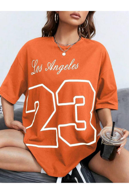 Los Angeles 23 Baskılı Unisex ( Geniş Kalıp ) Oversize T-SHİRT