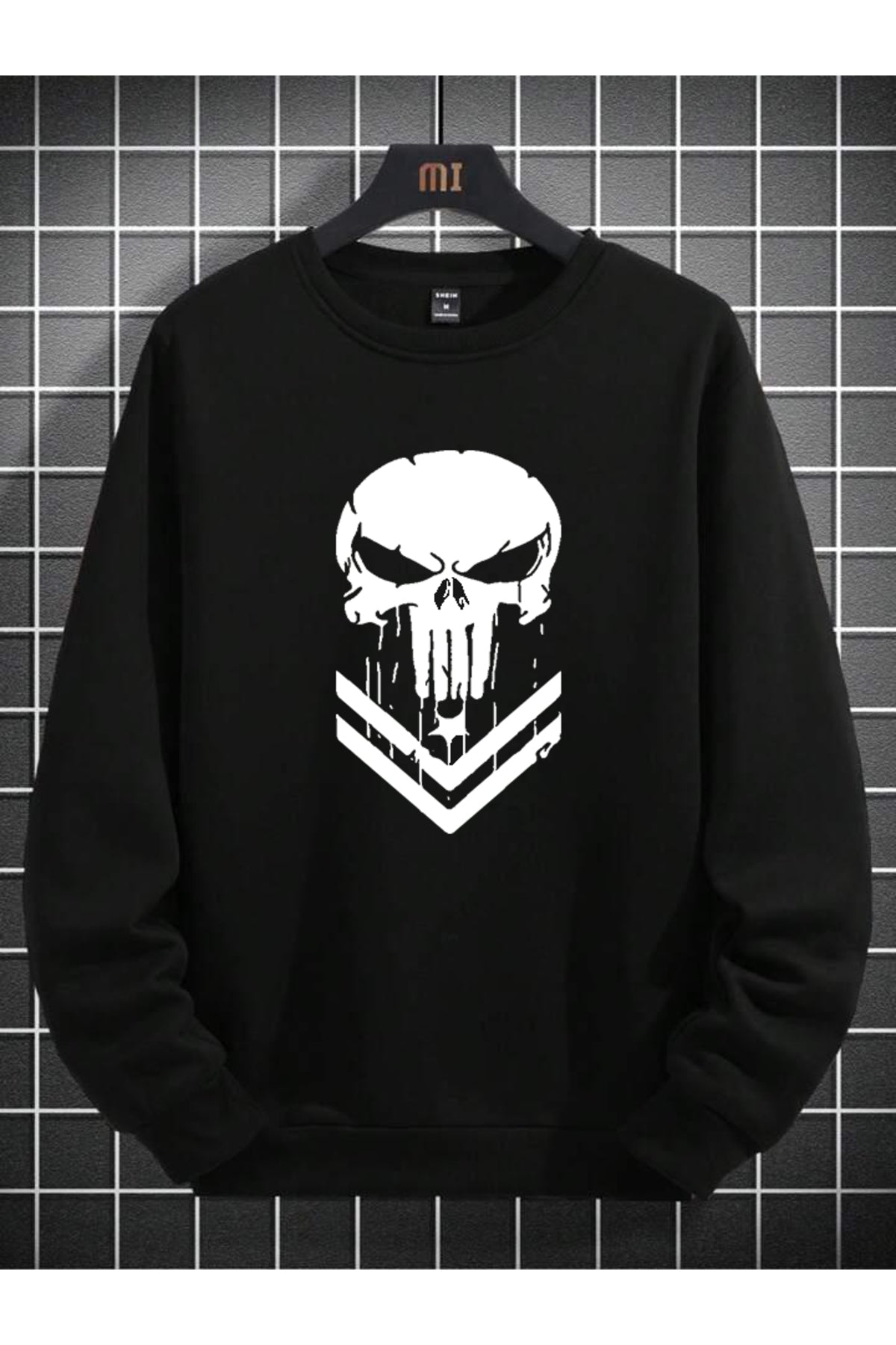 Kuru Kafa Unisex Baskılı Oversize Bisiklet Yaka Sweatshirt