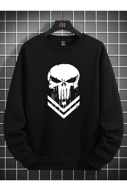 Kuru Kafa Unisex Baskılı Oversize Bisiklet Yaka Sweatshirt