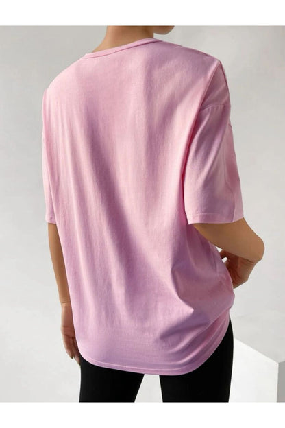 Çiçek Baskılı Unisex Oversize Tshirt