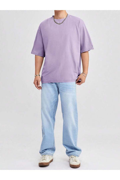 Erkek Giyim Rahat Kesim  Pamuklu Kısa Kol (Oversize) Tshirt