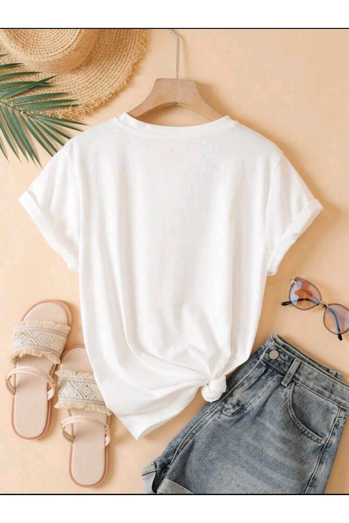 BLOOM SHINE Baskılı UNISEX YAZLIK Pamuklu Kısa Kol Tshirt