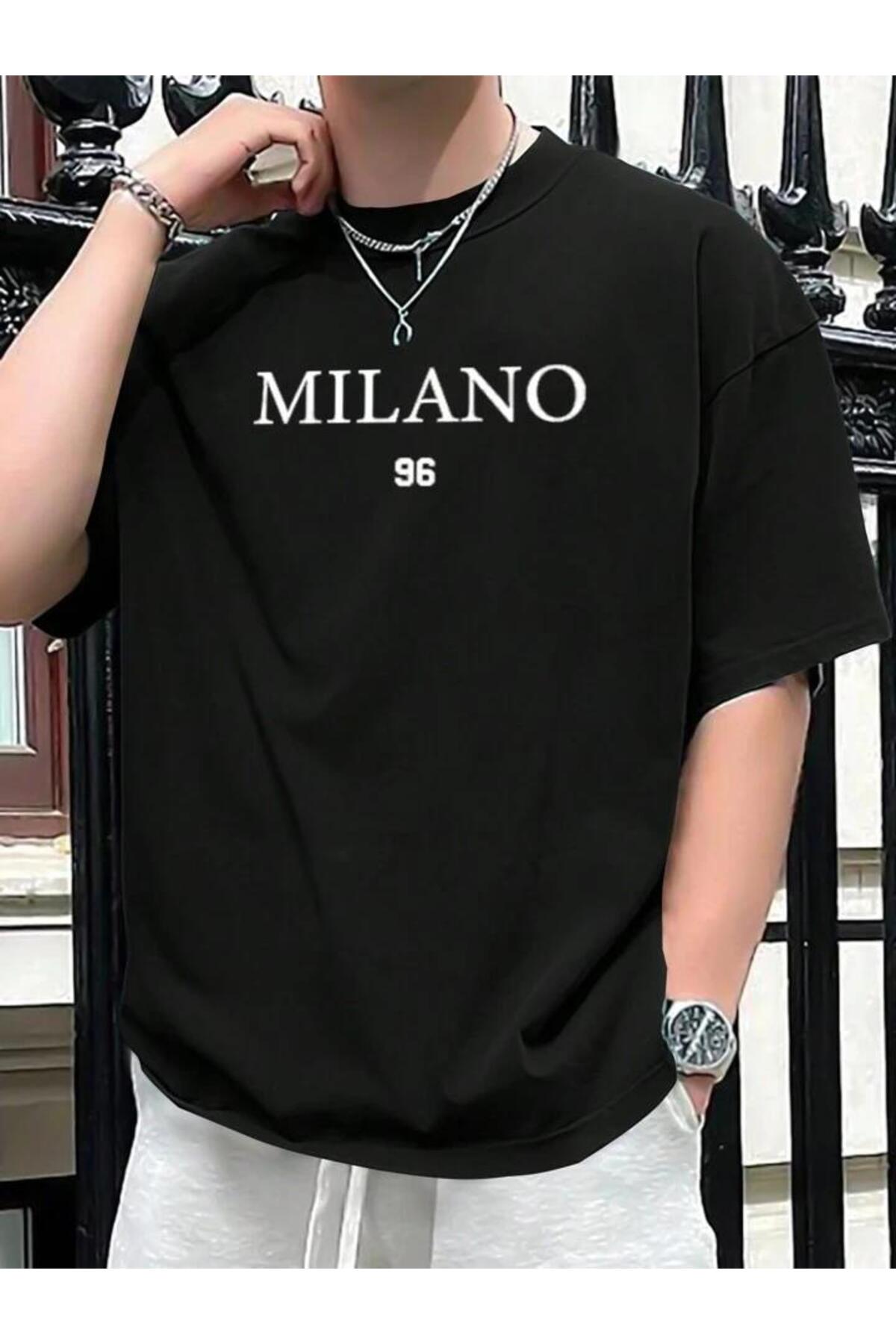 MILANO Baskılı Pamuklu Kısa Kol (Oversize) Tshirt
