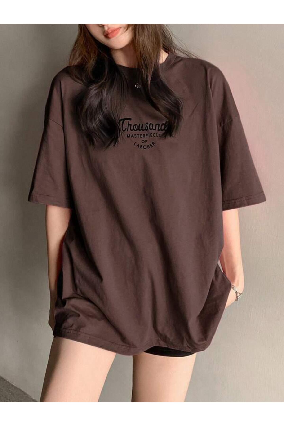 Thousand Baskılı Pamuklu Kısa Kol (Oversize) Tshirt