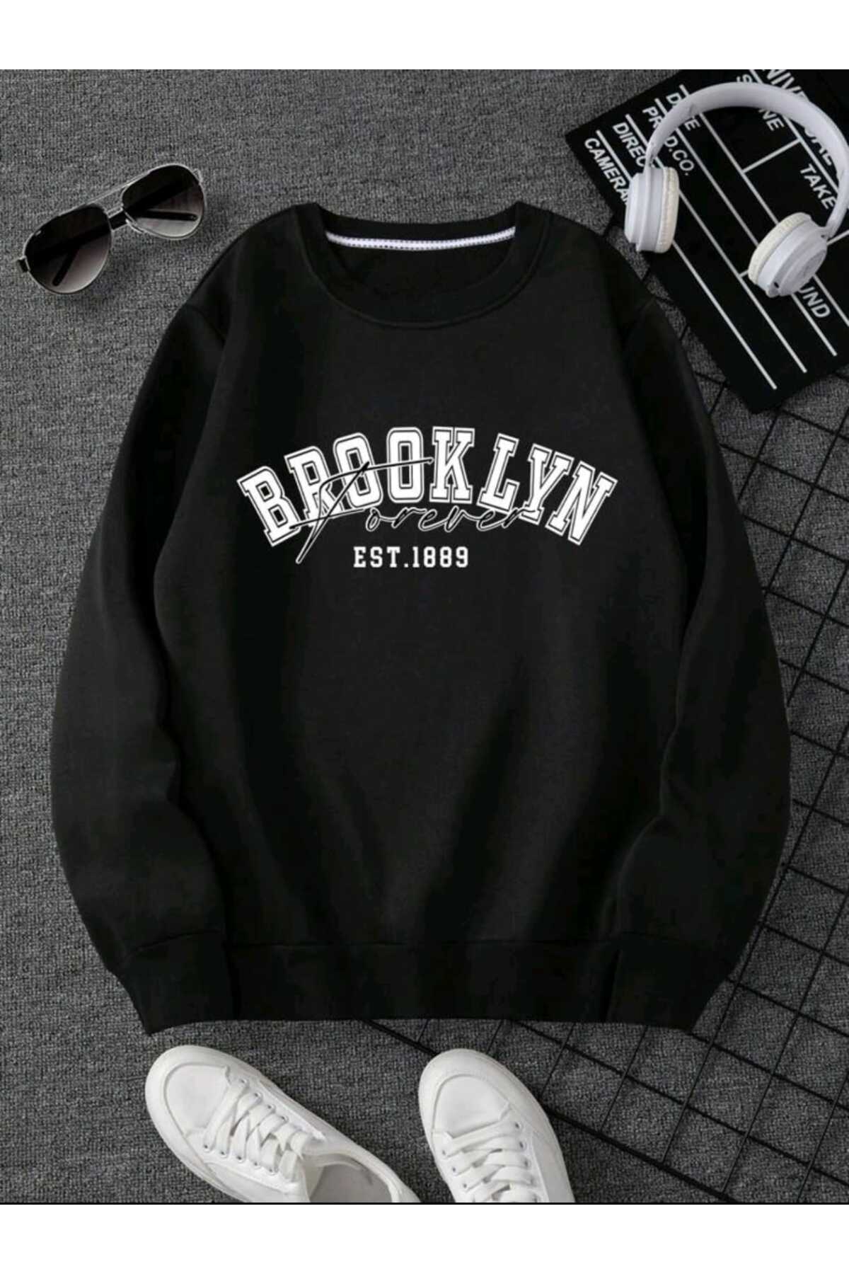 FOREVER BROOKLYN BİSİKLET YAKA SWEATSHİRT