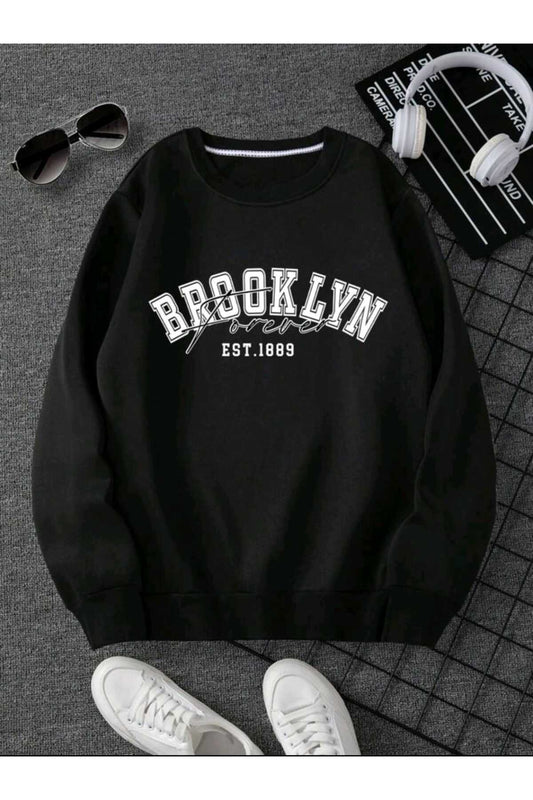 FOREVER BROOKLYN BİSİKLET YAKA SWEATSHİRT
