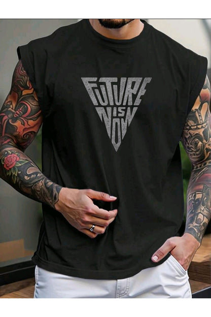 FUTURE Baskılı Kolsuz tshirt Erkek Sıfır Kol Giyim Spor Giyim Oversize T-SHİRT