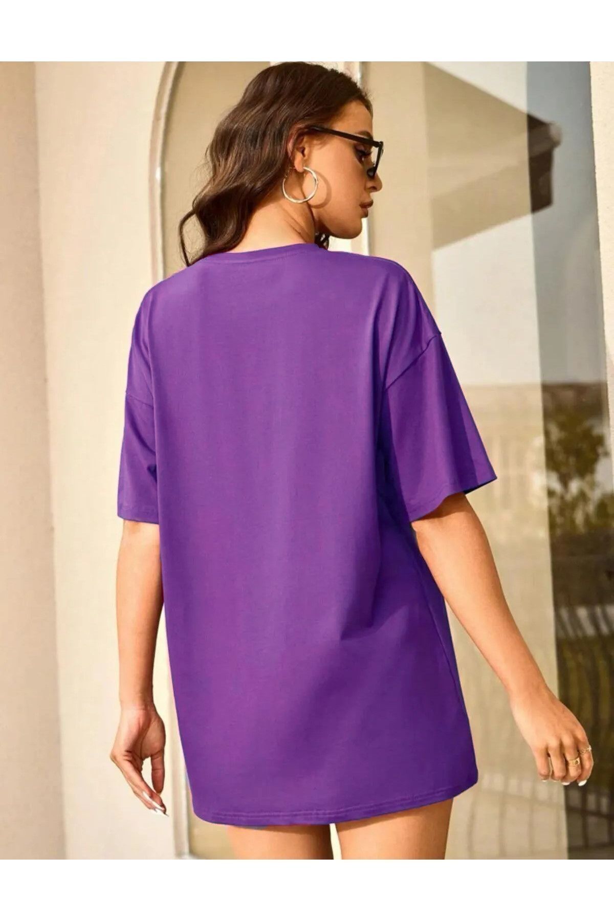 PAPATYA Baskılı Yazlık Pamuklu Kumaş Oversize Kalıp Tshirt