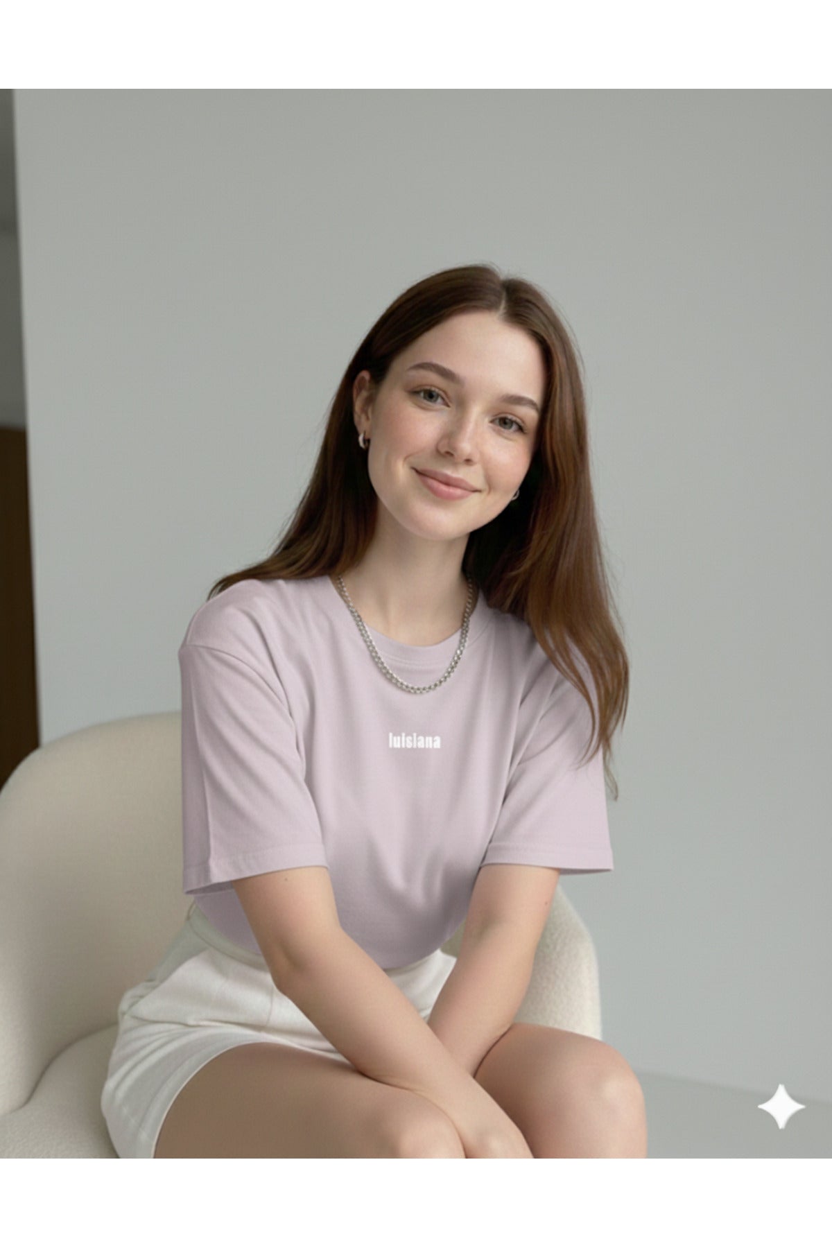 luisiana Baskılı Kadın Regular Kalıp Tshirt