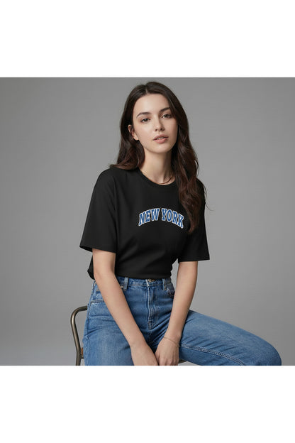New York Kadın Pamuklu Regular Kalıp Tshirt