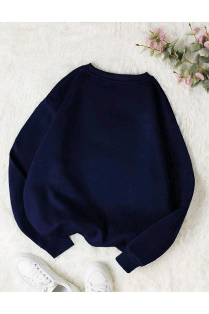 MOMENT Baskılı Bisiklet Yaka Sweatshirt Serisi