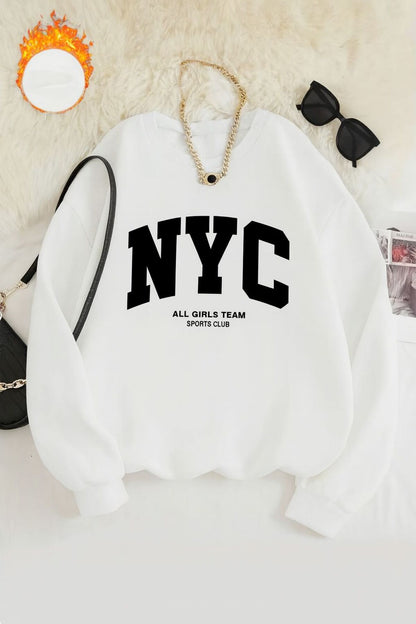 NYC ALL GİRLS TEAM BASKILI SWEATSHİRT
