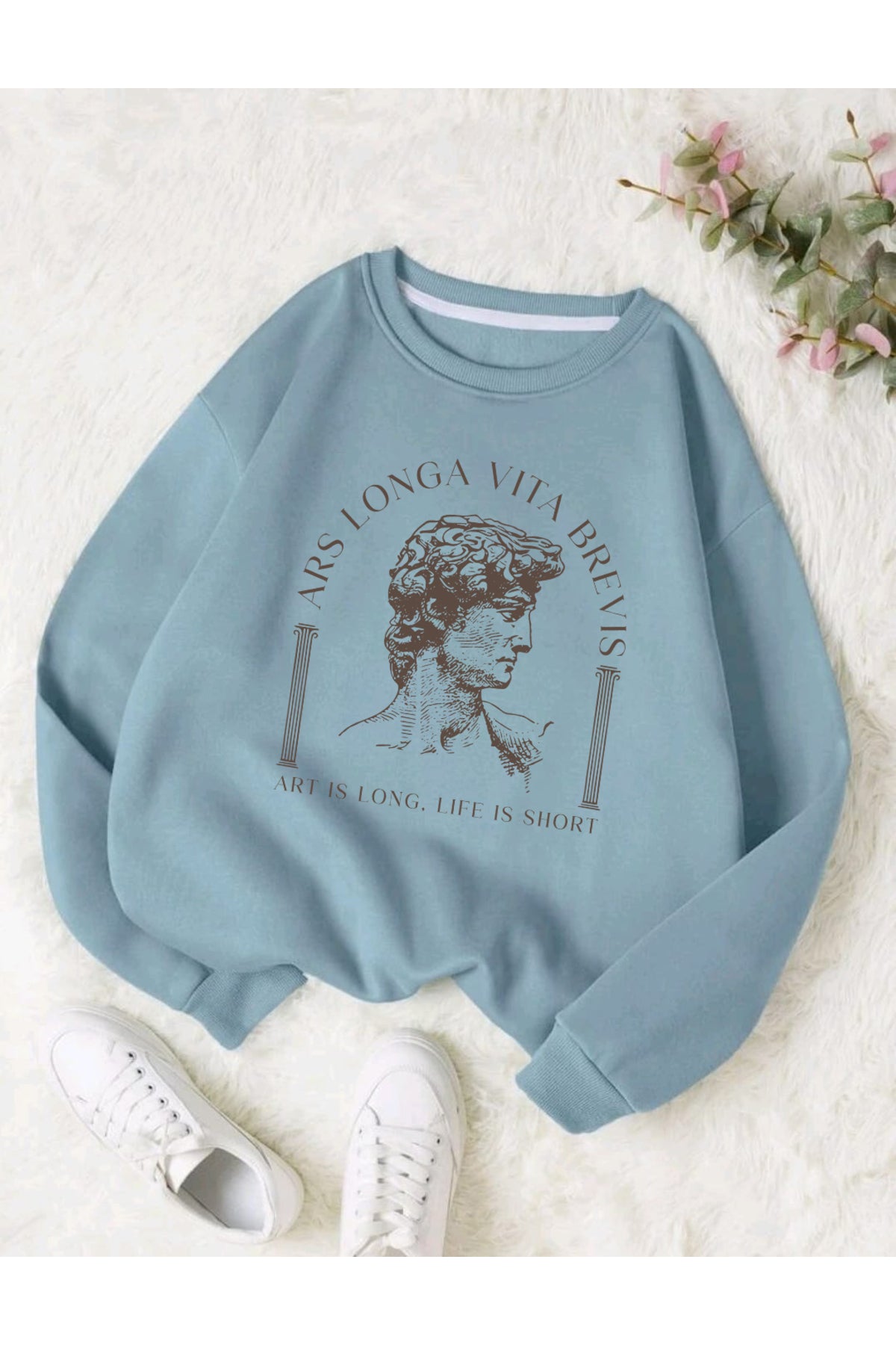 LONGA VİTA Baskılı Bisiklet Yaka Sweatshirt Serisi