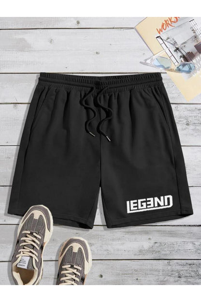 LEGEND Baskılı Cepli Beli Lastikli Spor ŞORT