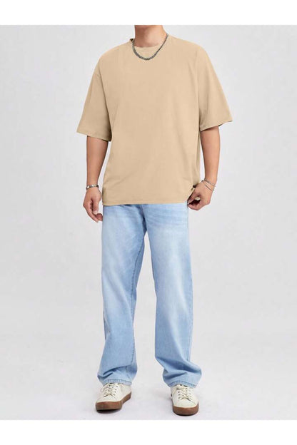 Erkek Giyim Rahat Kesim  Pamuklu Kısa Kol (Oversize) Tshirt