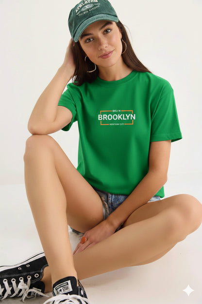 BKLYN Brooklyn Baskılı Regular Kalıp Kadın Yeni Sezon T-Shirt