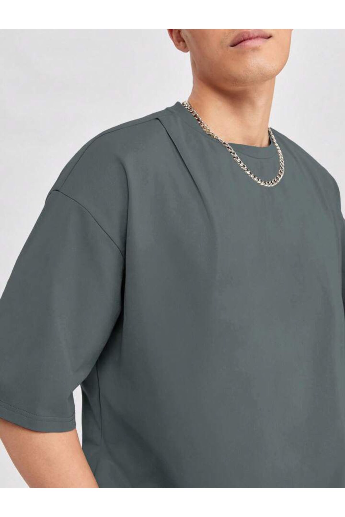 Erkek Giyim Rahat Kesim  Pamuklu Kısa Kol (Oversize) Tshirt