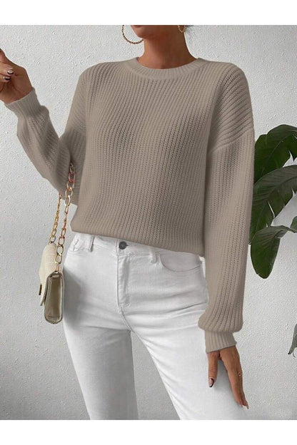 TRİKO Örme Oversize Bisiklet Yaka Kazak BTK
