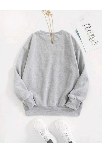 Bisiklet Yaka Sweatshirt Oversize