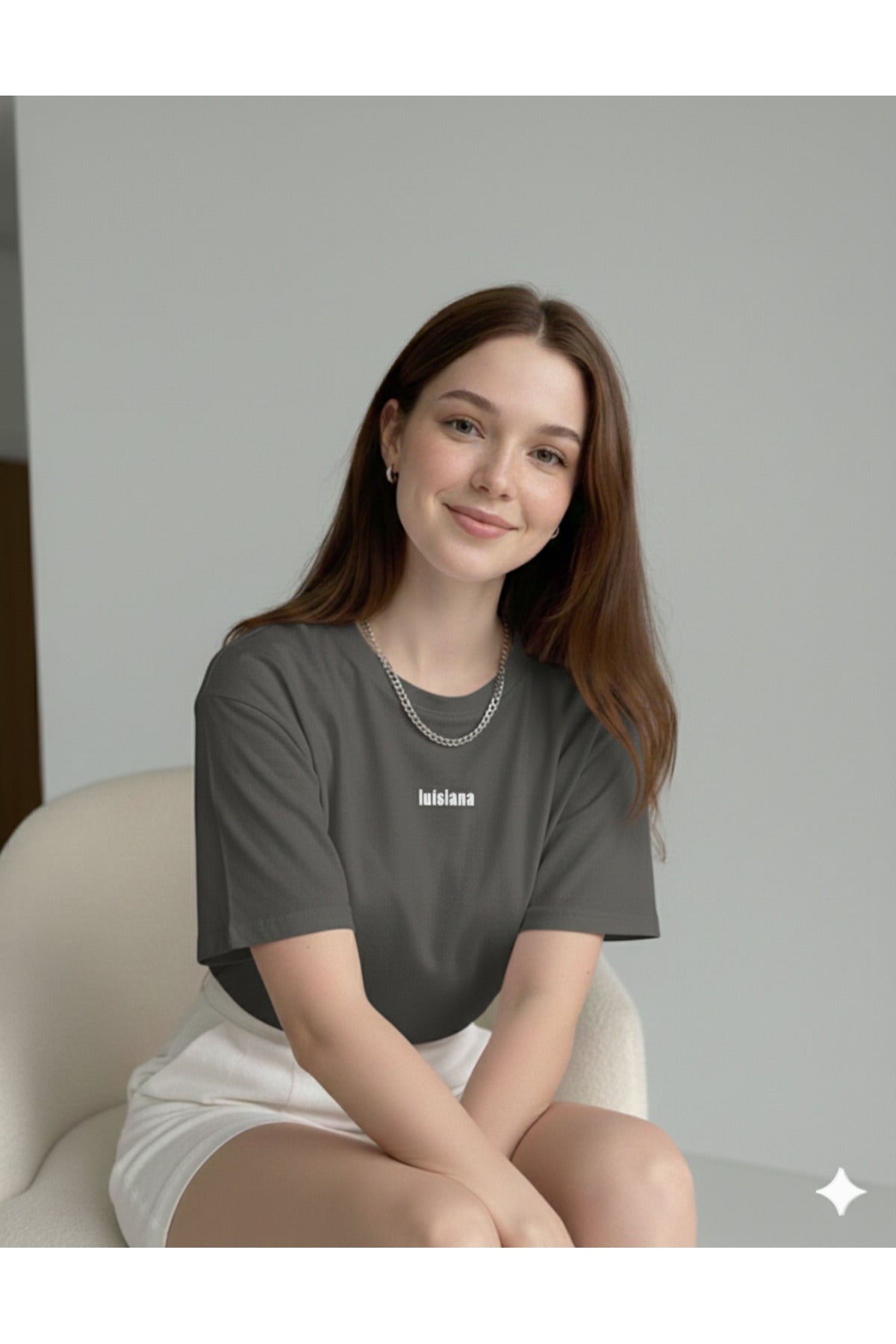 luisiana Baskılı Kadın Regular Kalıp Tshirt