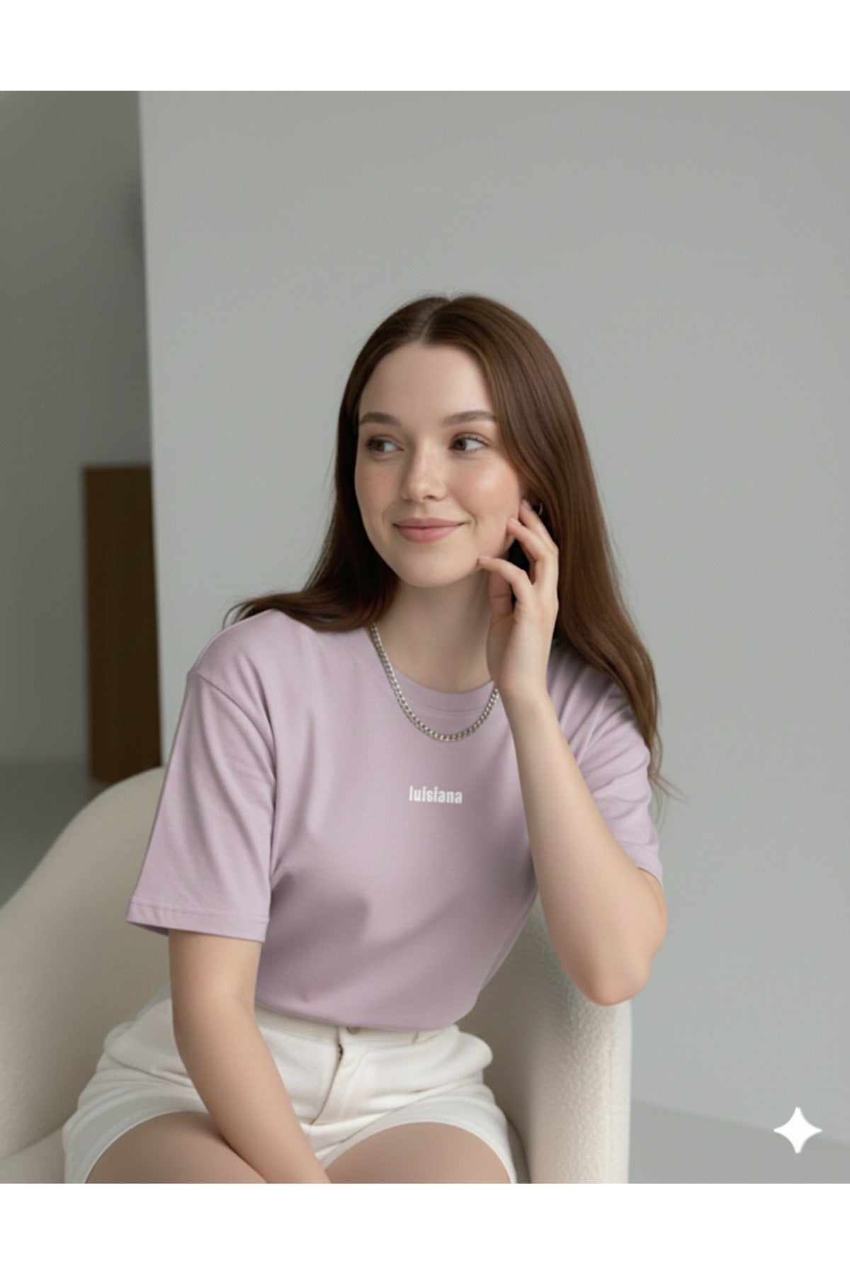 luisiana Baskılı Kadın Regular Kalıp Tshirt