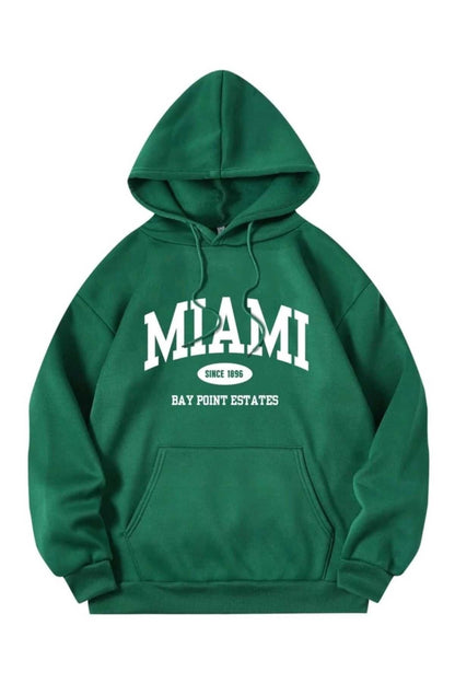 Miami Baskılı Oversize Spor Sweatshirt