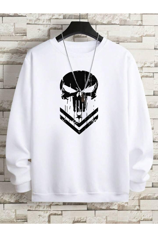 Kuru Kafa Unisex Baskılı Oversize Bisiklet Yaka Sweatshirt