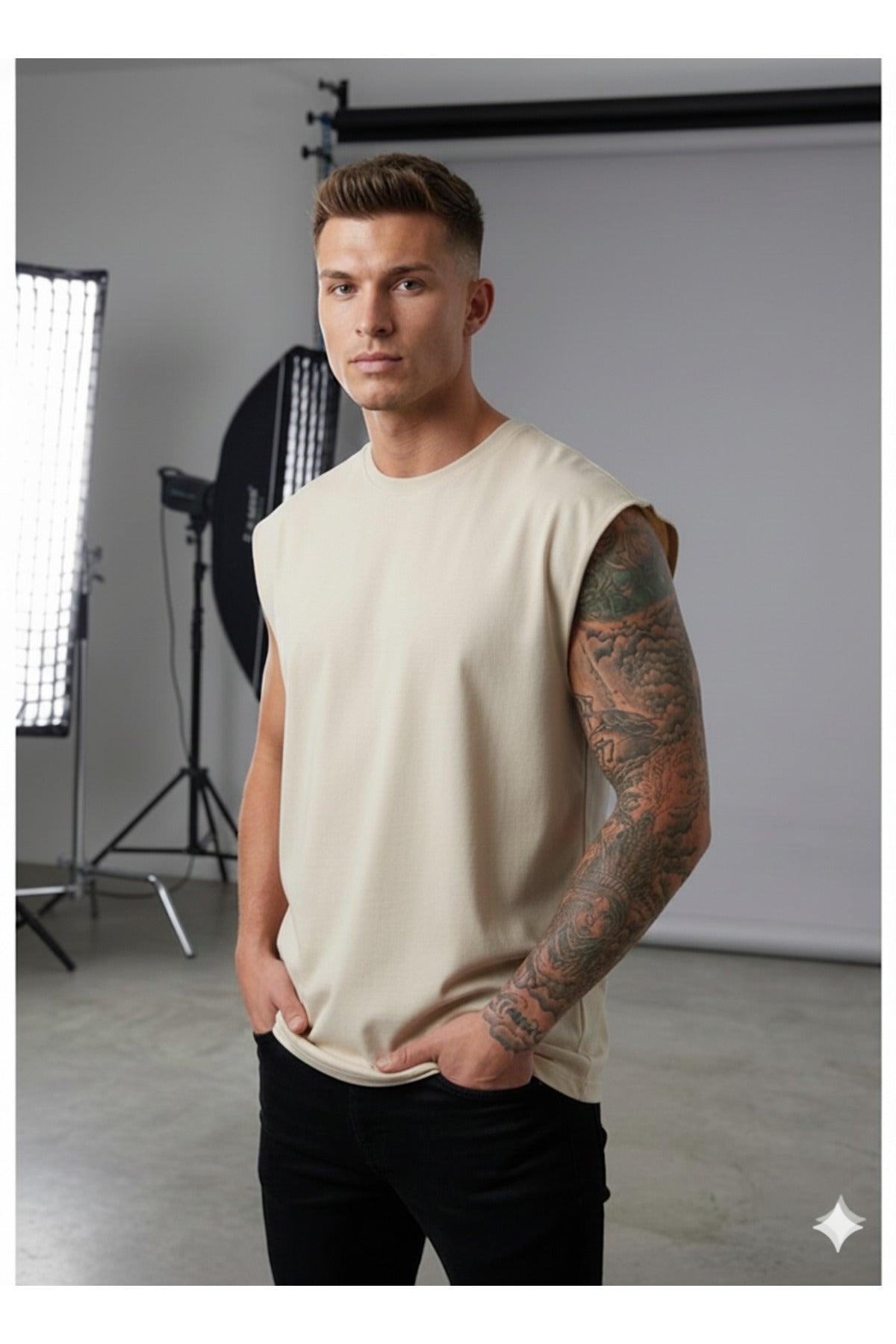 Basic Sıfır Kol Tshirt