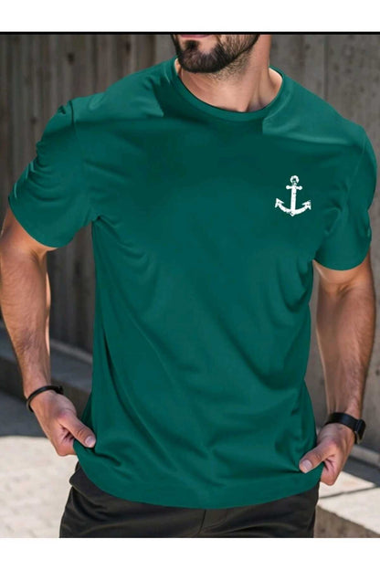 Çapa Baskılı Erkek Yazlık T-shirt