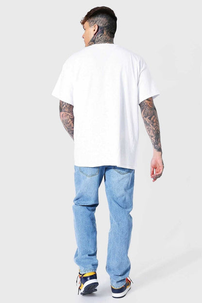 Nırvana Baskılı Oversıze Beyaz Bisiklet Yaka Spor Tshirt